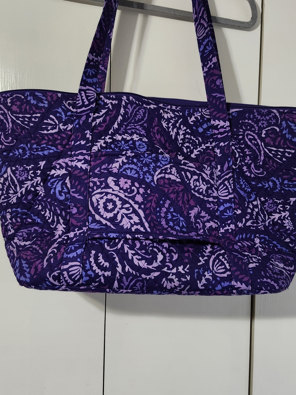 Vera Bradley Paisley Quilted Travel Tote Bag with Front Pocket
